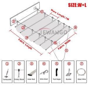 Onda retrattile esterno tenda da sole Gazebo ombrellone telescopico parasole resistente UV parasole da giardino Stretchable sole ombreggiatura tettoia - Product Image 2