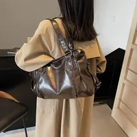Sac fourre-tout décontracté rétro à trois sangles pour femme, en cuir PU souple, couleur unie, grande capacité, réglable, de luxe