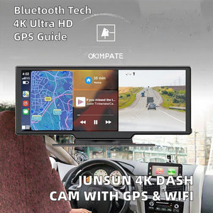 Caméra embarquée 10,26 pouces avec CarPlay et Android Auto, <span class=keywords><strong>enregistreur</strong></span> vidéo 4K DVR, caméra de recul, <span class=keywords><strong>application</strong></span> CarPlay sans fil et Google Maps - Product Image 2