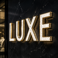 Enseigne lumineuse LED personnalisée pour magasin de bijoux, extérieure, étanche, avec lettres en diamant pour vitrine