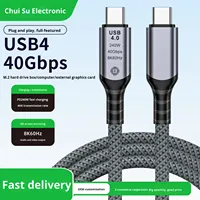Cable de Datos USB 4.0 de Doble Cabeza Tipo-C con Función Completa, PD240W, Material de Nylon, 2m, Velocidad de Transmisión de 40GB, Pantalla 8K60Hz