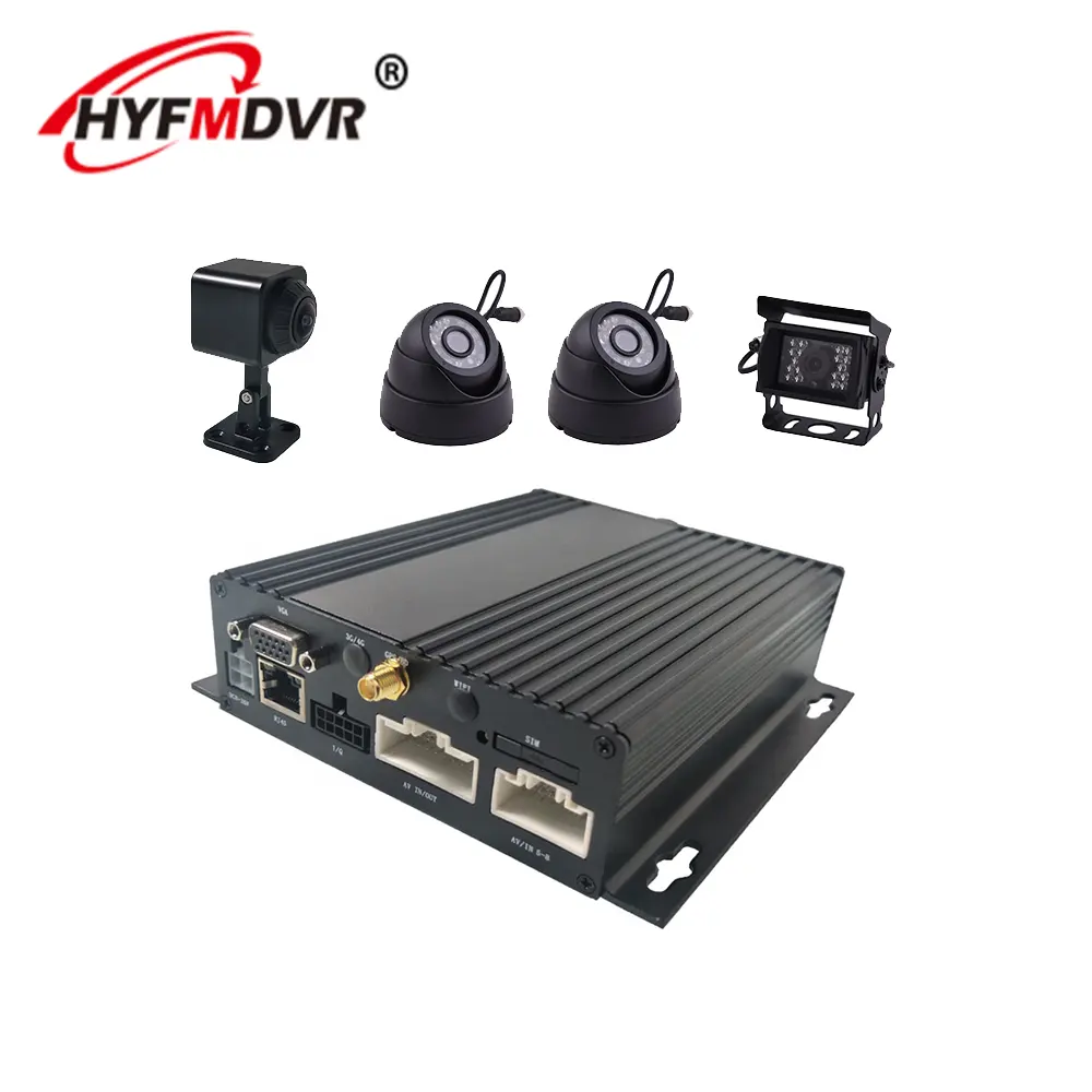 Grabadora de vídeo Digital para vehículos HYF 8 canales 1080P sobrecarga H264 Mini MDVR con GPS para barcos para autobuses escolares para camiones cisterna