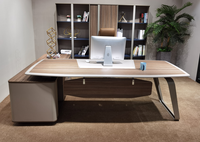Bureau d'Angle Informatique de Direction Moderne en Panneau de Bois