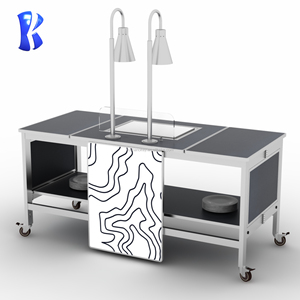 <span class=keywords><strong>OKEY</strong></span> vendita calda su misura pieghevole stazione di cottura dal vivo in acciaio inox pieghevole Hotel Buffet tavolo - Product Image 3