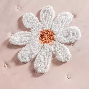 Juego de Funda de Edredón Individual Vianney Florence con Apliques Florales Bordados, Estilo Princesa Rosa, Ropa de Cama para el Hogar - Product Image 5