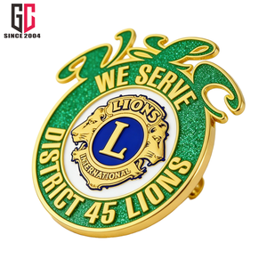 12 Yıllık Fabrika Özel Üretim Metal Emaye Rozetleri Lions Kulübü Rozeti Bölge 45 Lions Hizmet Vermektediriz Rozeti El Sanatları Hediyesi Simli Renkli Rozet - Product Image 4