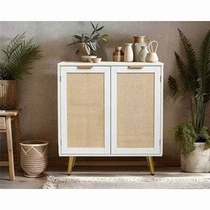 In Stock Good Price Wooden <strong>Sideboard</strong> Buffet Accent <strong>Cabinet</strong> <strong>Kitchen</strong> Storage <strong>Cabinet</strong> with Rattan Decorated Doors - Product Image 4