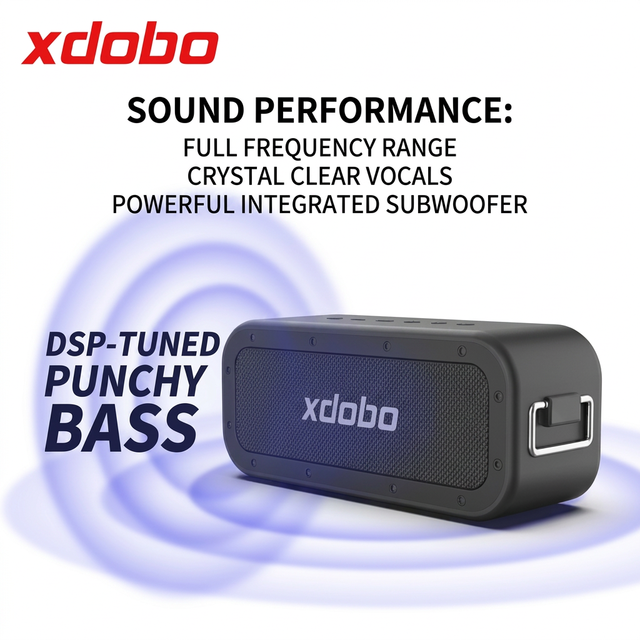 XDOBO 1983 Plus 80W IPX6 Waterproof Outdoor Deep Bass Portable Wireless Speaker HiFi Stereo BT 5.2 Loudspeaker TF Card AUX USB