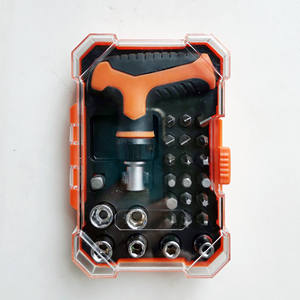 Lixin 26Pc T-Type <b>Ratchet</b> <b>Screwdriver</b> <b>Set</b> With Interchangeable Bits Chrome Finish Household Tool Kit - Product Image 1