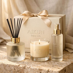 AIKUN Handmade Natural 120 Days Long Lasting Soy Wax Candle Set <b>Reed</b> <b>Diffuser</b> Set <b>for</b> Bedroom Bathroom Living Room Home - Product Image 1