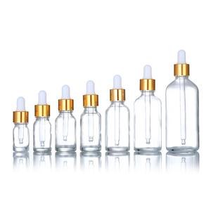 투명 10ml 15ml 30ml 100ml 에센셜 오일 디스펜서 병 헤어 오일 점안제 팩 100pcs 최소 주문 골드 스포이드 - Product Image 2
