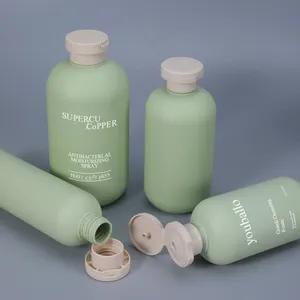 200ml 260ml 300ml 400ml 500ml bouteille d'emballage de Lotion de shampooing cosmétique à pression ronde verte