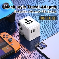 Adaptateur de voyage universel Worldplug avec logo personnalisé, PD 70W, adaptateur secteur international, prise universelle avec USB et Type C