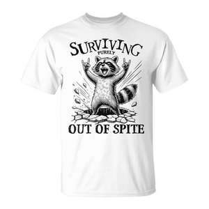 Camiseta Raccoon Surviving Purely Out Of Spite, unisex, talla mediana para adultos - Product Image 1