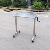 Table d'assistance mobile pour vétérinaire EUR VET, en acier inoxydable 304, réglage manuel de la hauteur, compatible avec les tables d'opération