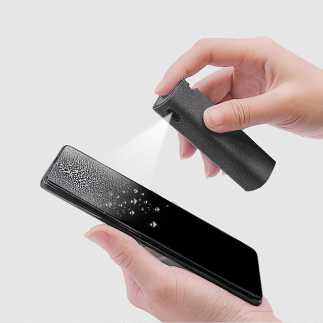 Newest 2 in 1 Phone Screen Cleaner Spray Computer Mobile Phone Screen Dust Removal Tool Microfiber Cloth Set Cleaning Artifact