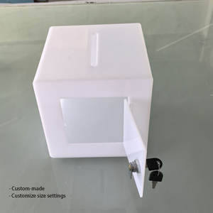 Abschließbare Moderne Umweltfreundliche Transparente Acryl-Box - Vorschlagsbox Hochzeitskarten-Box Wunschbrunnen mit Klappdeckel - Product Image 6