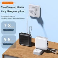 Batterie externe en PVC à charge rapide avec prise CA intégrée, grande capacité, sortie 22,5 W, alimentation mobile portable - Cadeau personnalisable