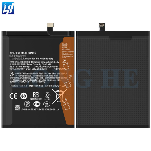Original Replacement Li-ion Polymer Battery BN46 for M1908C3JG M1908C3JI Redmi Note 8T M1908C3XG Redmi 7 M1810F6LG