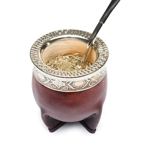 Yorba – <span class=keywords><strong>tasse</strong></span> <span class=keywords><strong>à</strong></span> thé Mate avec coque en cuir, gourde isolée, ensemble de paille Bombilla - Product Image 2