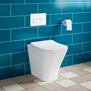 UK sanitary wares bathroom toilet gravity flushing water closet toilet ceramic modern design wall push button luxury toilet set