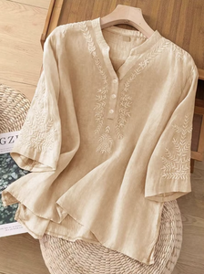 Camicette Estive Eleganti di Qualità per Donne, Maniche Corte, Ricamate, Casual e alla Moda - Product Image 6