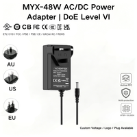 Adaptateur secteur coulissant MYIXI 12V 24V 48W avec prise UK en matériau PC ABS pour caméra CCD