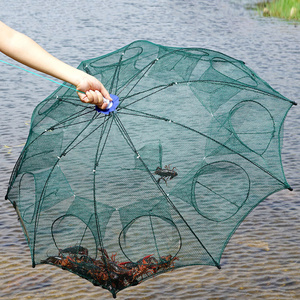 Trampa de malla de nailon fundido para camarones y cangrejos, automática, plegable, de 4 a 24 agujeros, para pesca en Lago, Río y Arroyo - Product Image 2