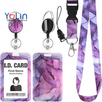 Porte-badge en plastique avec clip rétractable et cordon détachable, protection verticale pour carte, porte-clés, étui pour carte d'identité