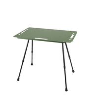 Table tactique pliable portable d'extérieur, légère, en alliage d'aluminium, pour camping et barbecue, style panneau bois