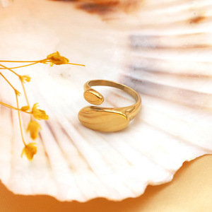 Geometric Open <b>Ring</b> 18k Gold <b>Titanium</b> Steel Unisex Fashion Jewelry Gift - Product Image 3