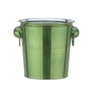 Grüne Farbe lackiert Edelstahl Eis kübel Party Wanne Bier kühler 3L 5L