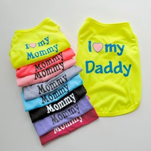 Chaleco de punto <span class=keywords><strong>para</strong></span> perro directo de fábrica con estampado de 'I Love My Daddy Mommy', camiseta sin mangas <span class=keywords><strong>para</strong></span> cachorro - Product Image 4