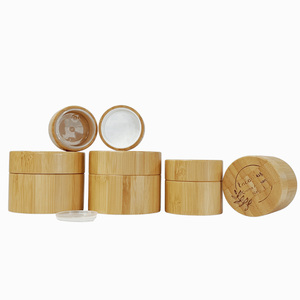 Tarro de cristal esmerilado ámbar con tapa de bambú 200ml 150ml 100ml 50ml 30ml 15ml, frascos cosméticos de vidrio marrón con tapa de bambú para mantequilla corporal - Product Image 2