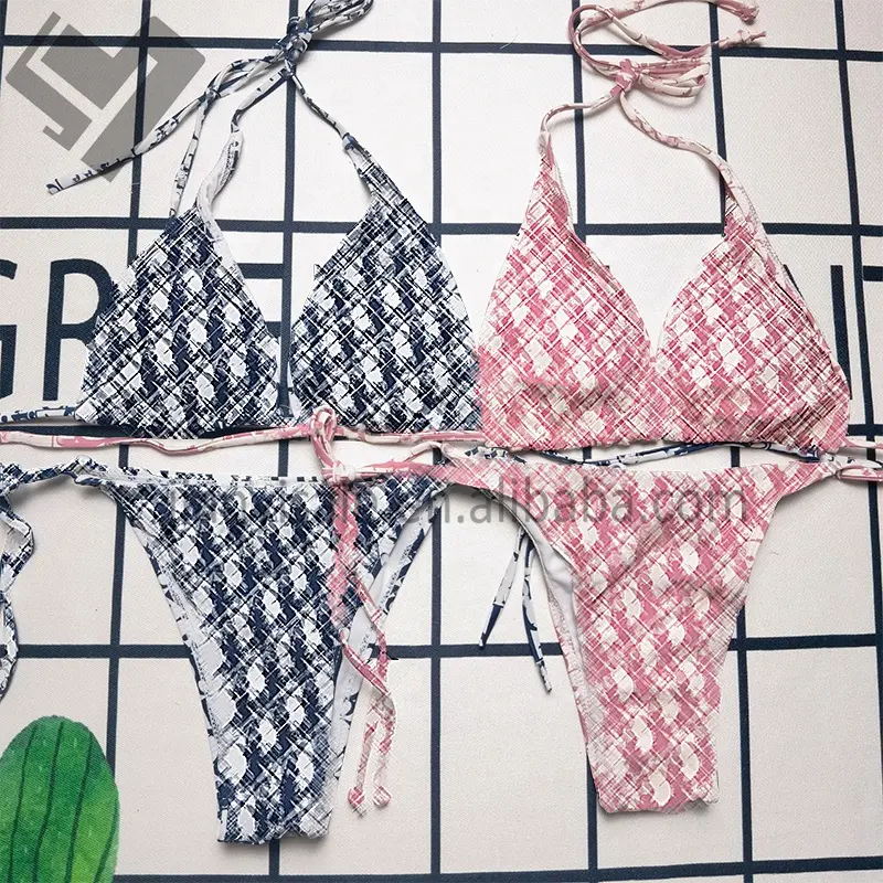 Fast Shipping Brand Luxury Bathing Suits Sexy Triangle Bikini Set Women 2 Piece Bikini Set Letter Print Designer Swimwear