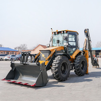 Pengiriman Gratis CE EURO 5 EPA Retroexcavadora Small Spider Backhoe Loader Diesel Backhoe Excavator Loader 4x4 Backhoe dengan Kabin