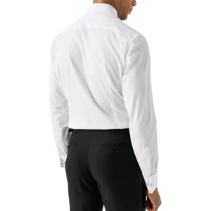 Chemises de smoking pour hommes, fabriquées sur mesure, 100% coton, manches longues, blanches, formelles, plissées, poignets français avec boutons à pression - Product Image 2