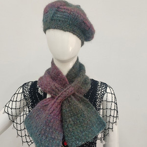 <span class=keywords><strong>Ensemble</strong></span> deux pièces automne-hiver pour <span class=keywords><strong>femme</strong></span> : <span class=keywords><strong>Béret</strong></span> fait main et <span class=keywords><strong>écharpe</strong></span> assortie, style vintage, effet changeant de couleur, pour artiste peintre - Product Image 3
