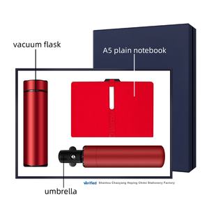 Ensemble cadeau d'affaires de luxe personnalisé, carnet A5 et parapluie, thermos à ouverture et fermeture automatiques, ensemble promotionnel haut de gamme personnalisé - Product Image 4