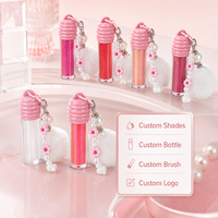Gloss à lèvres Kawaii OEM/ODM avec pendentif en fourrure, finition nacrée, personnalisation par sérigraphie, marque privée