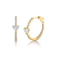 Boucles d'oreilles rondes géométriques avec cœur en Zircon cubique pour femmes, bijoux de mode de mariage, nouvel arrivage 2023