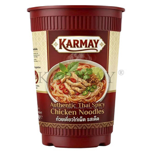 KARMAY Auténticos Fideos Instantáneos Tailandeses Picantes con Pollo en Vaso, 700ml 75-120g, Plástico PP Redondo con Tapa - Product Image 4