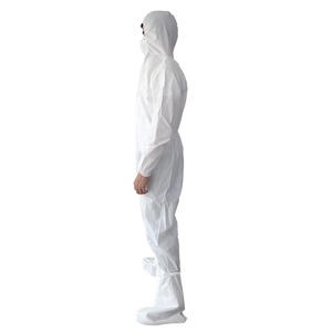 Traje de Protección Personal (EPP) Desechable Tipo 5/6 de Fábrica Junlong, Impermeable, Anticorte, Antiestático, con Capucha Integrada (<span class=keywords><strong>Película</strong></span> de PE Microporosa) - Product Image 4