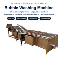 Dadelpreparatiemachine, voedselveilige roestvrijstalen bubbelwasser voor dadelpreparatielijn met transportband.