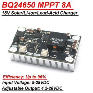 BQ24650 MPPT 18V เครื่องชาร์จแบตเตอรี่โซลาร์เซลล์ Li-ion LiFePO4 ตะกั่ว-กรด 2S 3S 4S ชาร์จ DC-DC บัคคอนเวอร์เตอร์ 5V 12V 24V ปรับได้ - Product Image 1