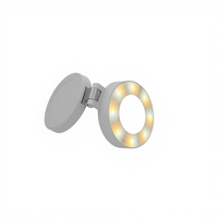 Lumière annulaire LED pour selfie de téléphone portable magnétique avec miroir intégré à rotation de 180 degrés, étanche/antichoc, design pliable