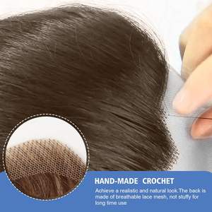 Ensemble de fausse <span class=keywords><strong>barbe</strong></span> et de fausse moustache réaliste, 100% cheveux humains, noués à la main, dentelle invisible, réutilisable, <span class=keywords><strong>barbe</strong></span> à perruque avec moustache, Halloween, cosplay - Product Image 4