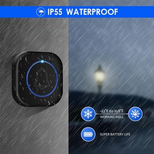 Timbre Inalámbrico con Alcance de 300M, Funciona con Batería/Enchufe, Timbre Inteligente con Luz LED y 38 Melodías para Apartamentos, Hoteles y Escuelas - Product Image 3