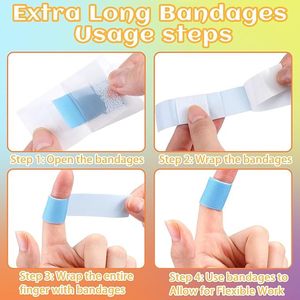 Vendajes elásticos de dibujos animados coloridos extra largos, muy vendidos en el extranjero, vendajes de tela adhesivos sin látex, para fijación de dedos - Product Image 2