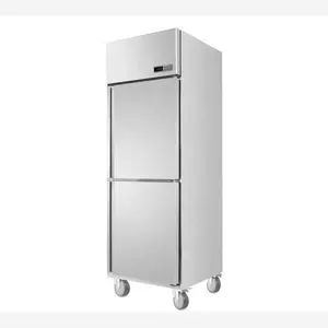 Kitchen Refrigeration Equipment Asian Style Upright Chiller And Freezer Combination 4 Stainless steel Door